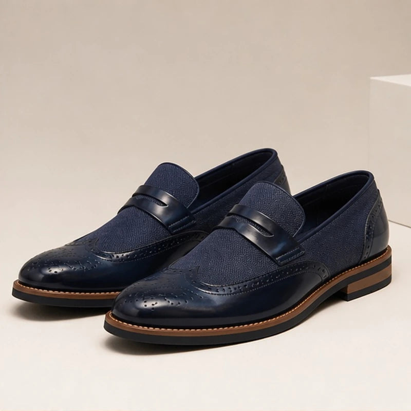 Radley Leather Brogue Loafers - Blue - map - Brondals - Image 2