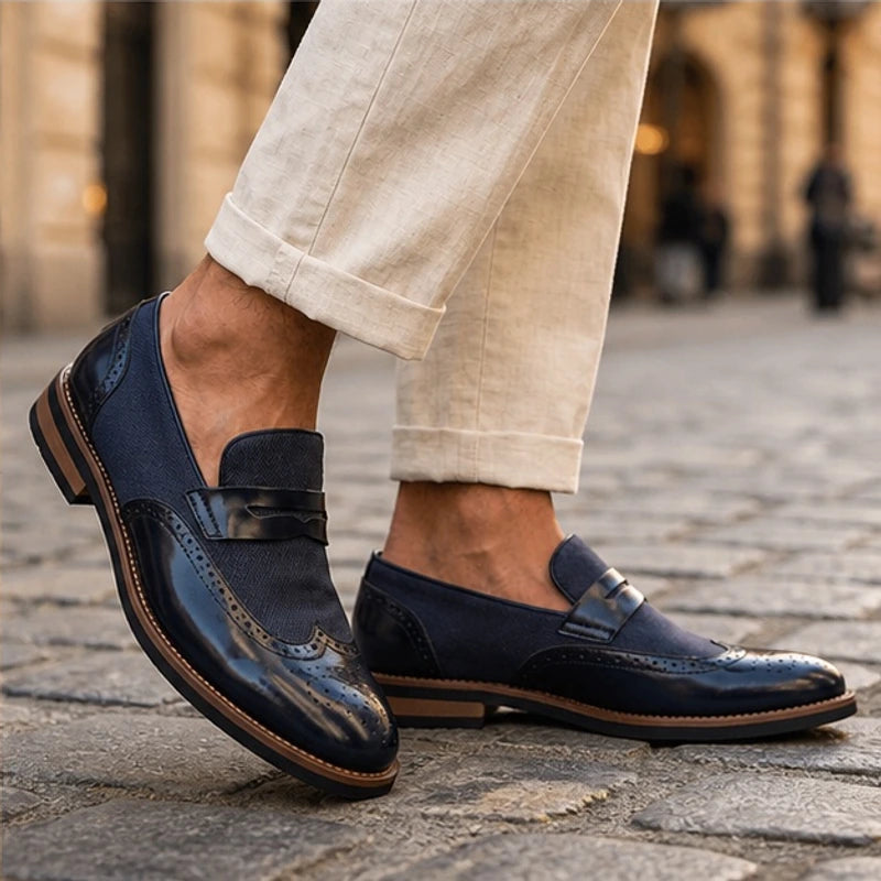 Radley Leather Brogue Loafers - Blue - Flats - Brondals - Image 4