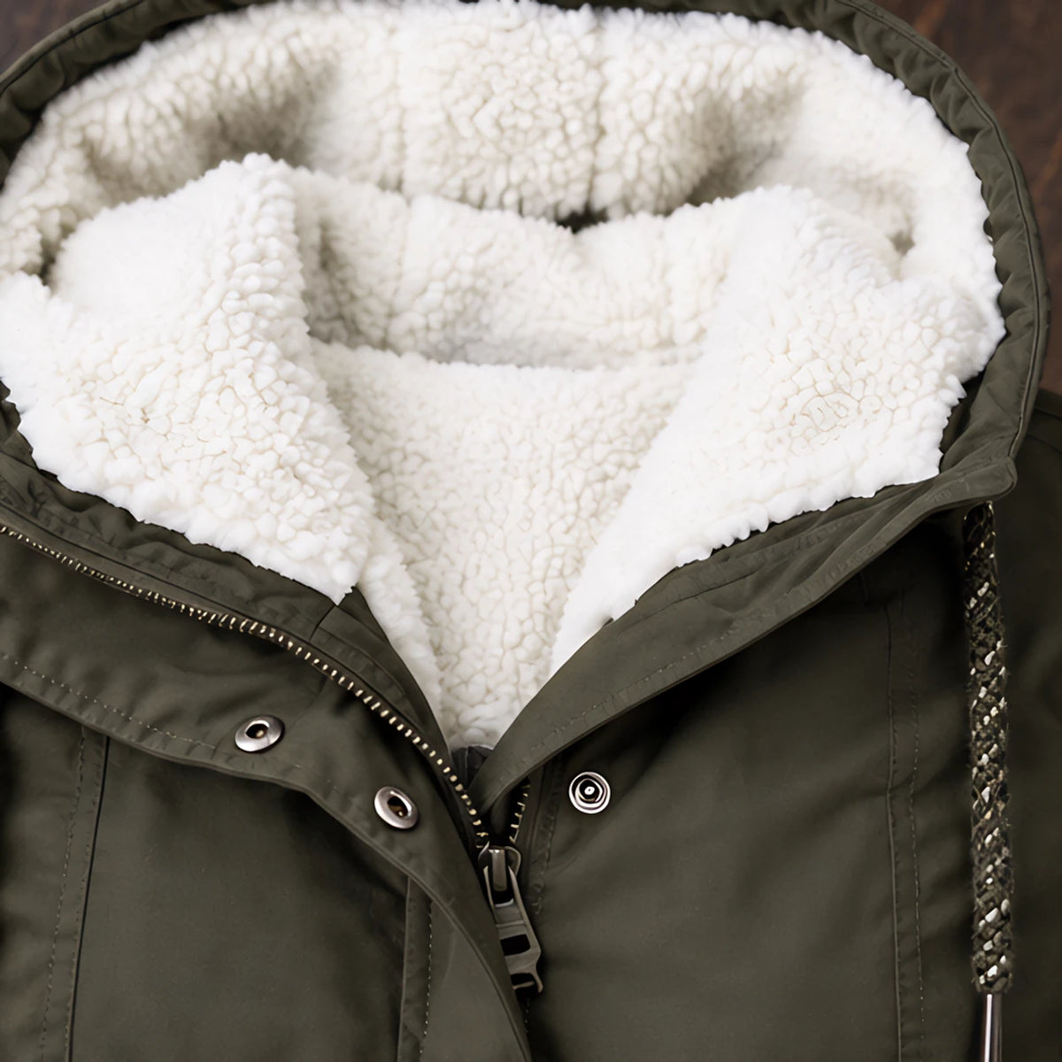 Rafaela Women's Sherpa Lined Parka - Army Green - relisted - Brondals - Image 4