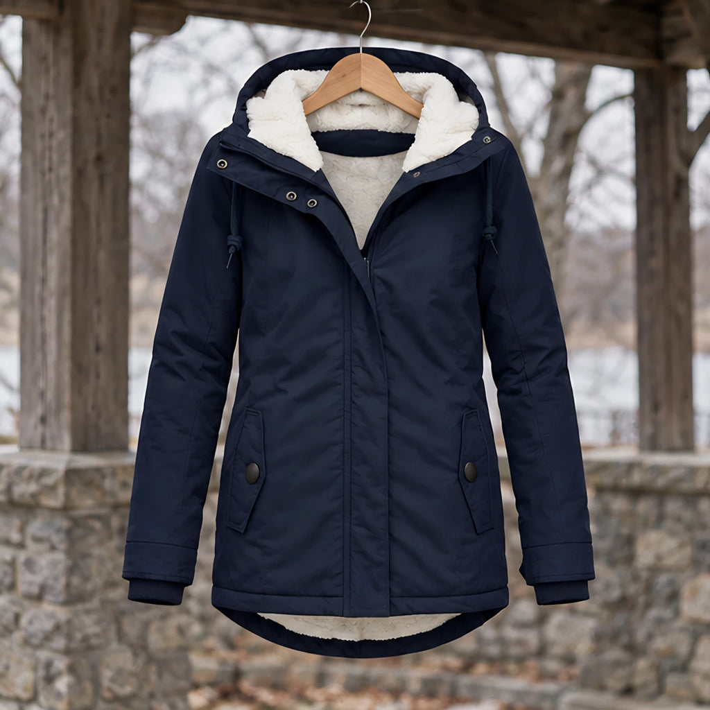 Rafaela Women's Sherpa Lined Parka - Navy - ai-processed - Brondals - Image 3