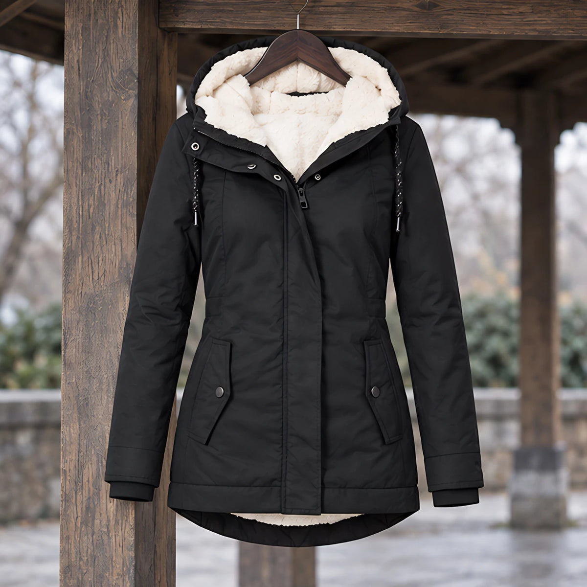 Rafaela Women's Sherpa Lined Parka - Black - ai-processed - Brondals - Image 3