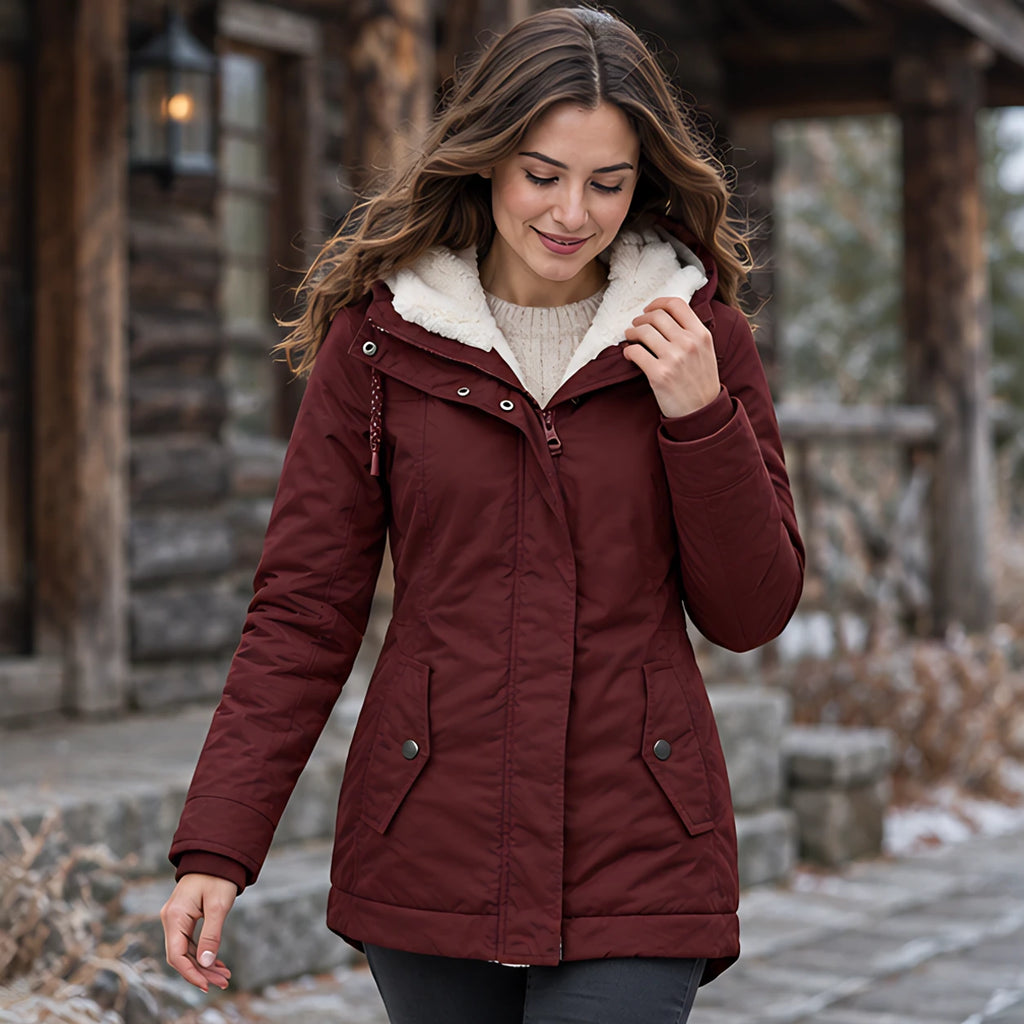 Rafaela Women's Sherpa Lined Parka - Red - 23 sept - Brondals - Image 2