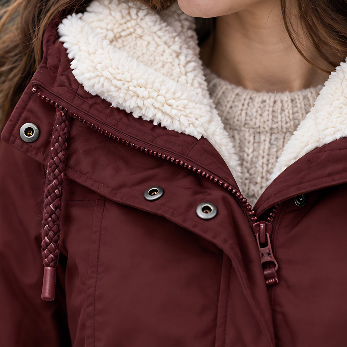 Rafaela Women's Sherpa Lined Parka - Red - relisted - Brondals - Image 4