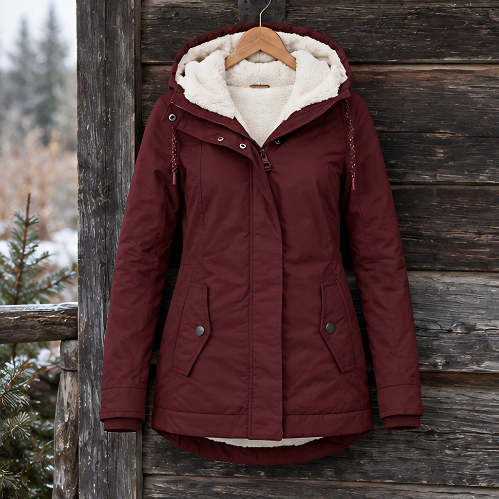 Rafaela Women's Sherpa Lined Parka - Red - ai-processed - Brondals - Image 3