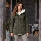 Rafaela Women's Sherpa Lined Parka - Army Green - Women's Clothing > Outerwear > Parkas - Brondals - Image 1