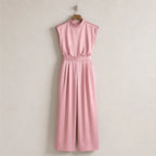 Raffaella High-Neck Sleeveless Wide-Leg Jumpsuit - Pink - Women's Clothing > Jumpsuits > Wide-Leg Jumpsuits - Brondals - Image 1