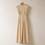 Raffaella High-Neck Sleeveless Wide-Leg Jumpsuit - Beige - Women's Clothing > Jumpsuits > Wide-Leg Jumpsuits - Brondals - Image 1