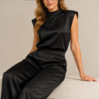 Raffaella High-Neck Sleeveless Wide-Leg Jumpsuit - Black - female - Brondals - Image 4