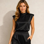 Raffaella High-Neck Sleeveless Wide-Leg Jumpsuit - Black - Women's - Brondals - Image 2
