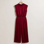 Raffaella High-Neck Sleeveless Wide-Leg Jumpsuit - Red - Women's Clothing > Jumpsuits > Wide-Leg Jumpsuits - Brondals - Image 1