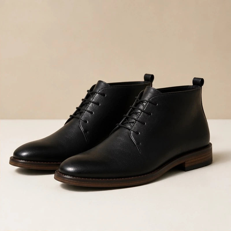 Raleigh Leather Ankle Boots - Black - Men's Footwear > Lace-Up Ankle Boots - Brondals - Image 1