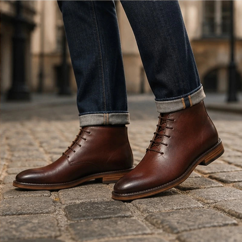 Raleigh Leather Ankle Boots - Brown - Catalog Group: Footwear - Brondals - Image 2