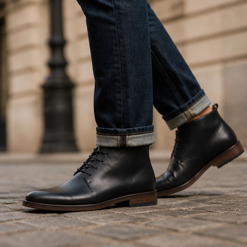 Raleigh Leather Ankle Boots - Black - Department: Men - Brondals - Image 3