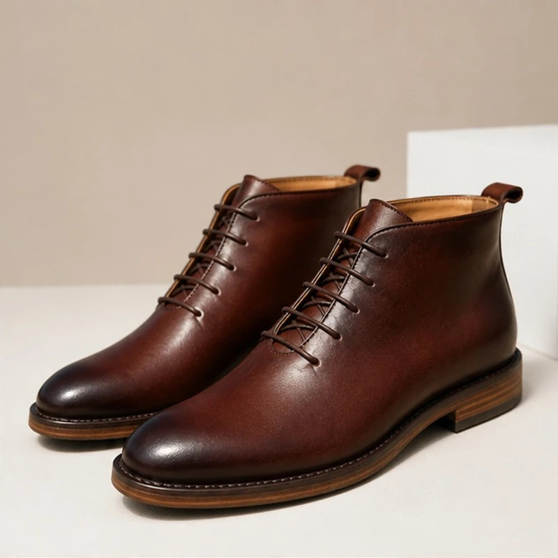 Raleigh Leather Ankle Boots - Brown - Men's Footwear > Lace-Up Ankle Boots - Brondals - Image 1