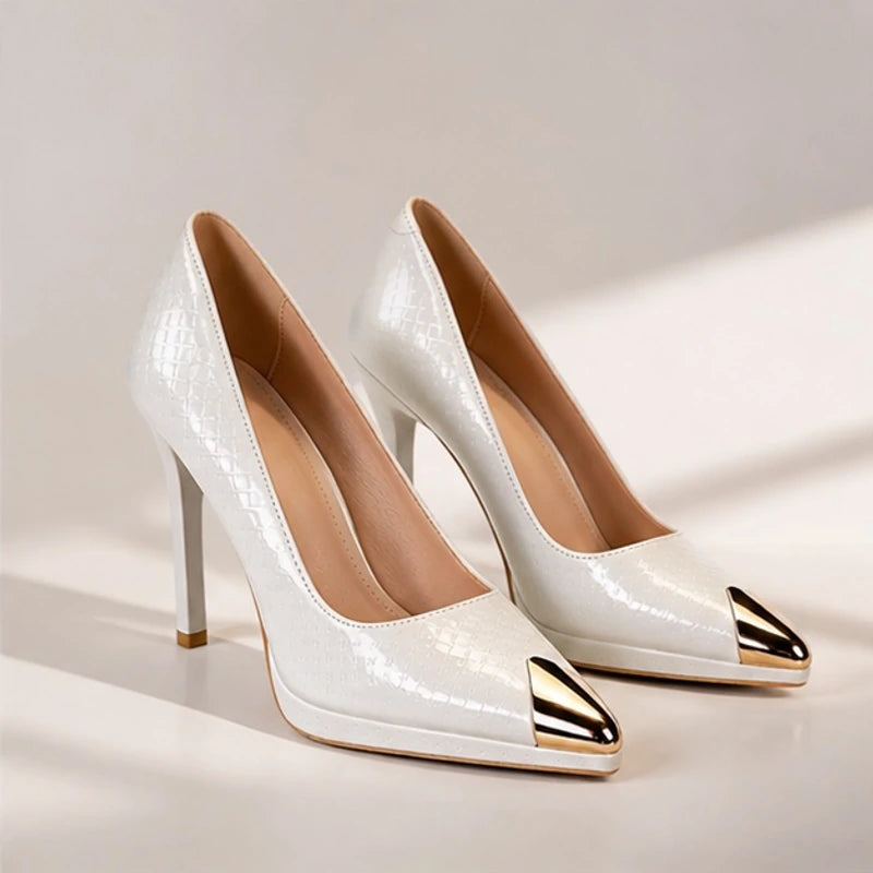Renata Slim Stiletto Pointed-Toe Pumps - Bone - Footwear > Pumps > Platform Stiletto Pumps - Brondals - Image 1