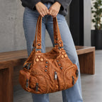 Rhiannon Boho Leather Handbag - Brown - Accessories > Bags > Handbags - Brondals - Image 2