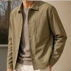 Ridley Structured Jacket - Khaki - Clothing > Outerwear > Structured Collared Button-Front Jacket - Brondals - Image 2