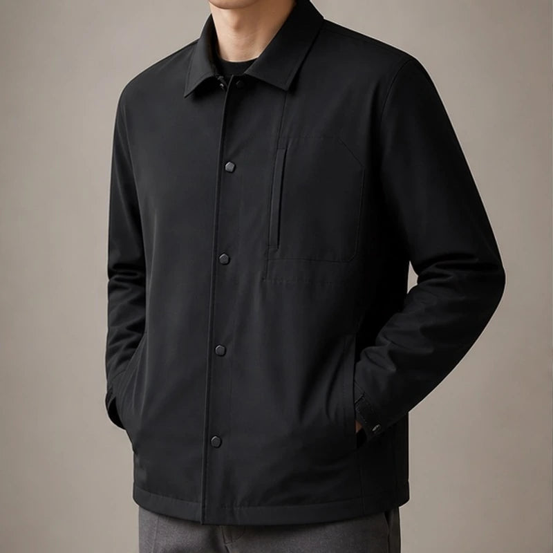 Ridley Structured Jacket - Black - Clothing > Outerwear > Structured Collared Button-Front Jacket - Brondals - Image 2