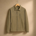 Ridley Structured Jacket - Khaki - Clothing > Outerwear > Structured Collared Button-Front Jacket - Brondals - Image 1