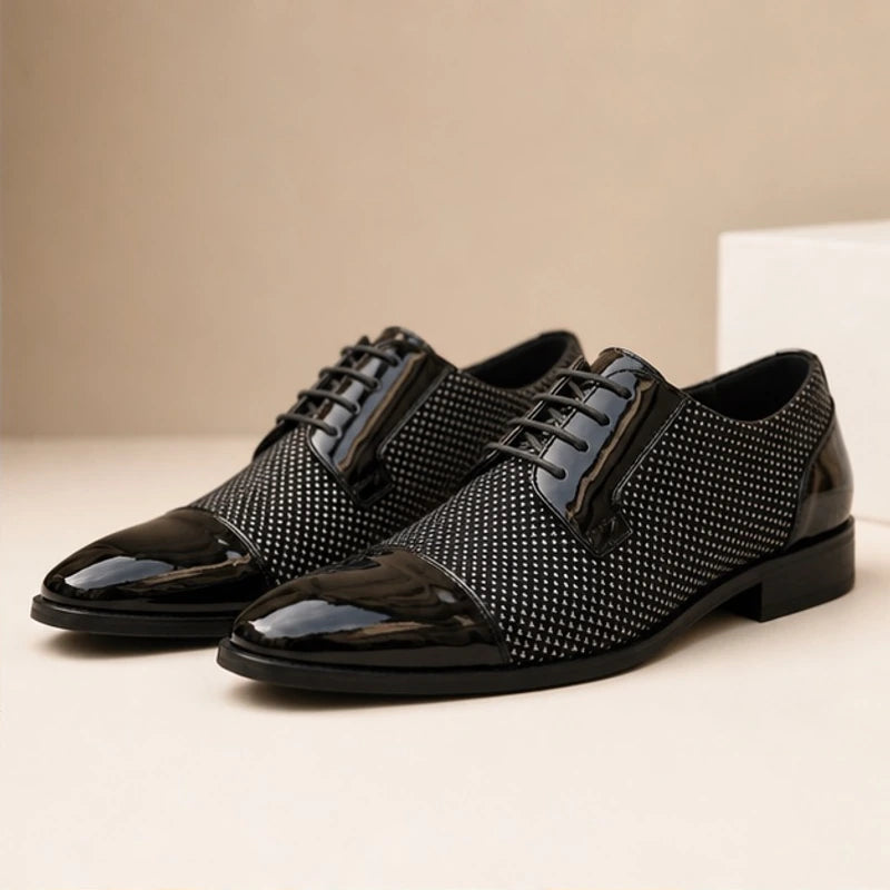 Rockwell Polished Oxford Dress Shoes - Black & White - Shoes - Brondals - Image 2