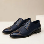 Rockwell Polished Oxford Dress Shoes - Blue - Shoes - Brondals - Image 2
