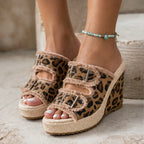Romy Denim Wedge Sandals - Leopard - Footwear > Sandals > Espadrille Wedge Sandals - Brondals - Image 2