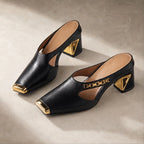 Rosalind Chain Block Heel - Noir - Women's Footwear > Heels > Mule Heels - Brondals - Image 1