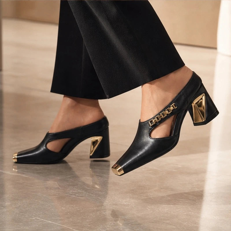 Rosalind Chain Block Heel - Noir - block heel - Brondals - Image 3
