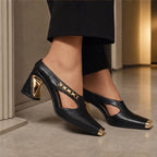 Rosalind Chain Block Heel - Noir - mule heels - Brondals - Image 4