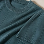 Roscoe Lightweight Textured Knit T-Shirt - Green - Men's - Brondals - Image 2