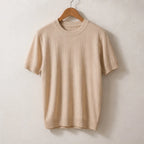 Roscoe Lightweight Textured Knit T-Shirt - Beige - Men's Clothing > T-Shirts > Knit T-Shirts - Brondals - Image 1