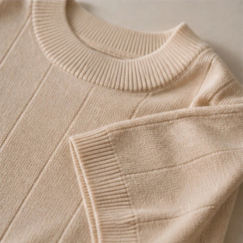Roscoe Lightweight Textured Knit T-Shirt - Beige - Men's - Brondals - Image 2