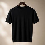 Roscoe Lightweight Textured Knit T-Shirt - Black - Men's Clothing > T-Shirts > Knit T-Shirts - Brondals - Image 1