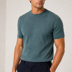 Roscoe Lightweight Textured Knit T-Shirt - Green - Men's Shirt - Brondals - Image 3