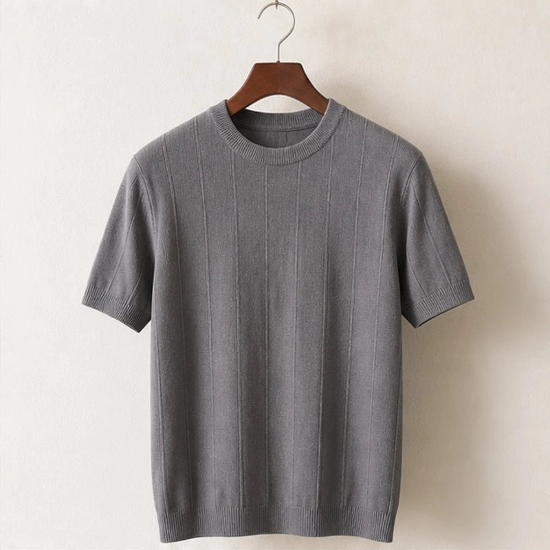 Roscoe Lightweight Textured Knit T-Shirt - Gray - Men's Clothing > T-Shirts > Knit T-Shirts - Brondals - Image 1