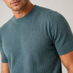 Roscoe Lightweight Textured Knit T-Shirt - Green - male - Brondals - Image 4