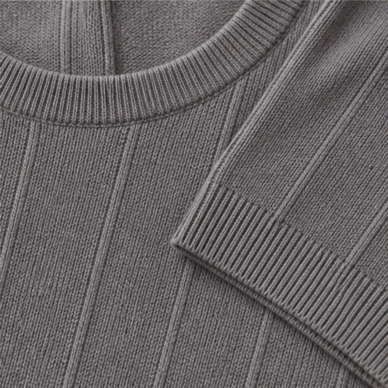 Roscoe Lightweight Textured Knit T-Shirt - Gray - Men's - Brondals - Image 2