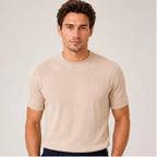 Roscoe Lightweight Textured Knit T-Shirt - Beige - Men's Shirt - Brondals - Image 3