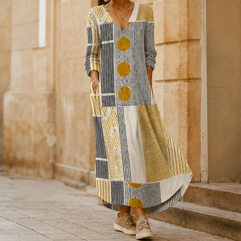 Rosetta Relaxed Patchwork Maxi Dress - Multicolor - Product Type: Dresses - Brondals - Image 4