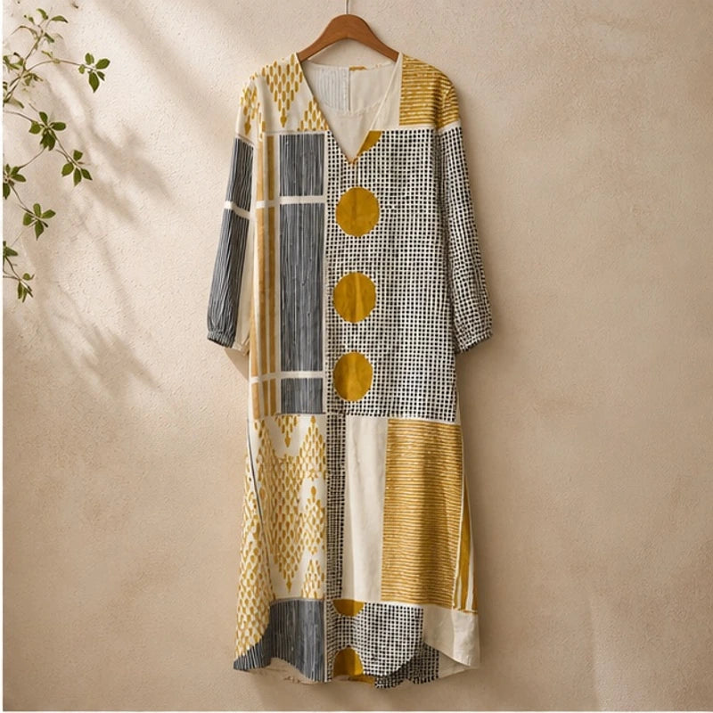 Rosetta Relaxed Patchwork Maxi Dress - Multicolor - Women's Clothing > Dresses > Maxi Dresses - Brondals - Image 1
