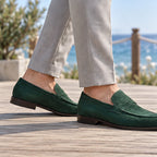 Royce Men's Suede Penny Loafers - Green - Catalog Group: Footwear - Brondals - Image 2