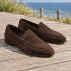 Royce Men's Suede Penny Loafers - Dark Brown - colour:beige - Brondals - Image 3