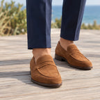 Royce Men's Suede Penny Loafers - Tan - Men's Footwear > Loafers > Penny Loafers - Brondals - Image 1