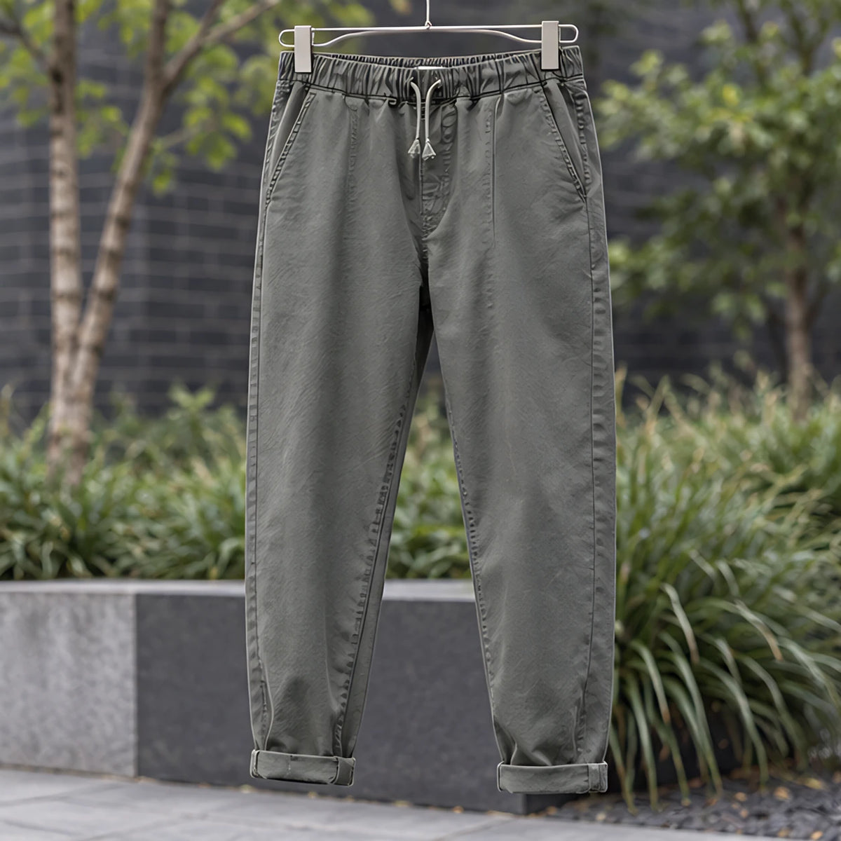 Saxon Men's Cuffed Tapered Jogger Pants - Olive - male - Brondals - Image 3