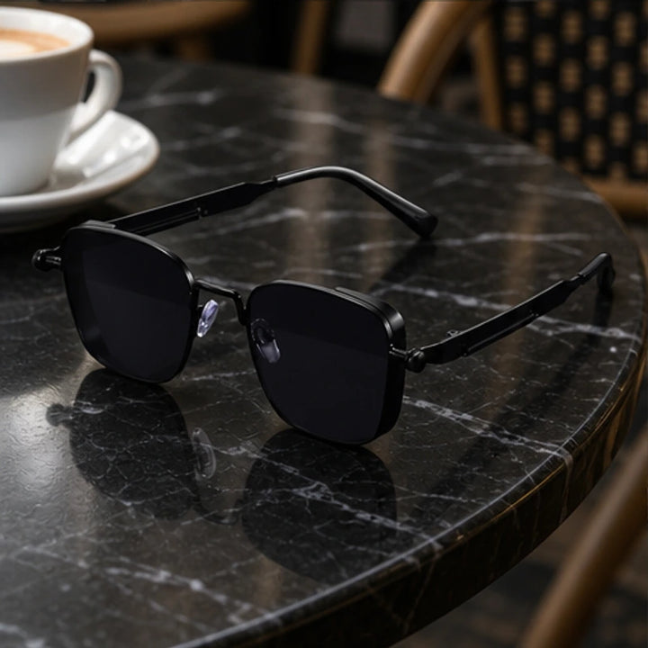 Sterling Edge Square Sunglasses - Black - metal frame - Brondals - Image 4