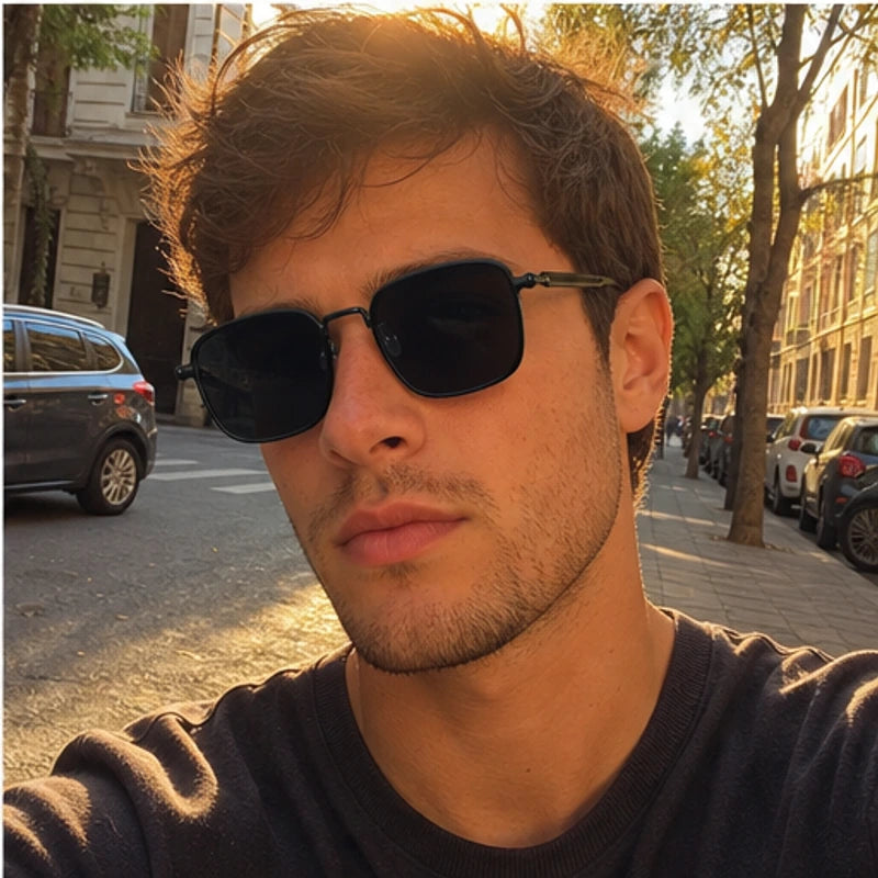 Sterling Edge Square Sunglasses - Black - anti-glare - Brondals - Image 6