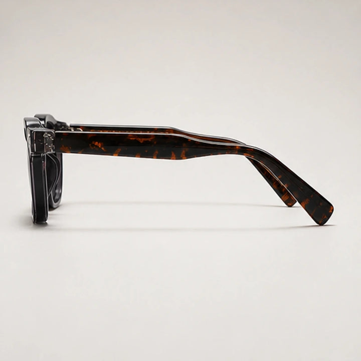 Mercer Rivet Square Sunglasses - Midnight Tortoise - rivet detail - Brondals - Image 3