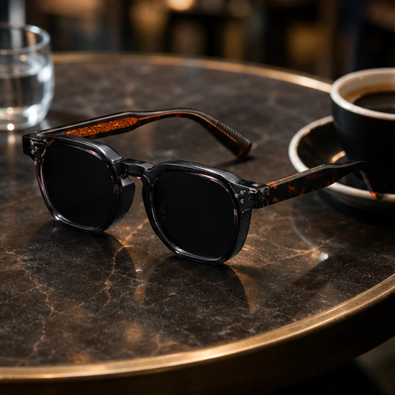 Mercer Rivet Square Sunglasses - Midnight Tortoise - uv protection - Brondals - Image 4