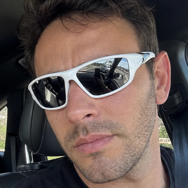 AeroRidge Sport Wrap Sunglasses - White - uv protection - Brondals - Image 5
