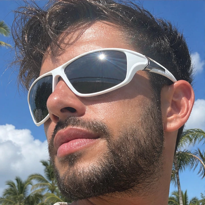AeroRidge Sport Wrap Sunglasses - White - mirrored lenses - Brondals - Image 6